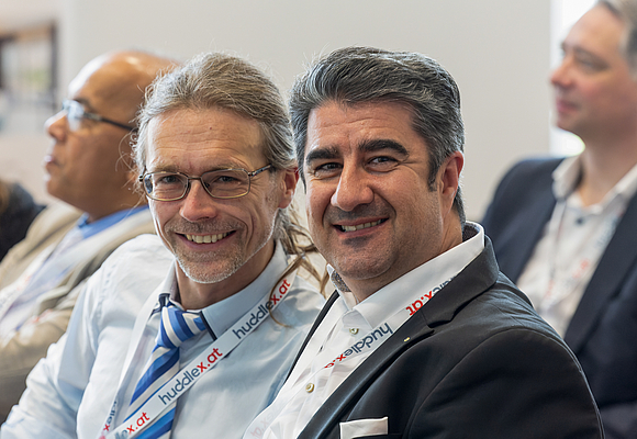 Stephan Winkler, wissenschaftlicher Leiter des Softwareparks Hagenberg, und ITC-Manager Frederic  © Erwin Pils